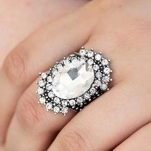 Him And Heir Silver Bling Rhinestone Stretchy Band Ring